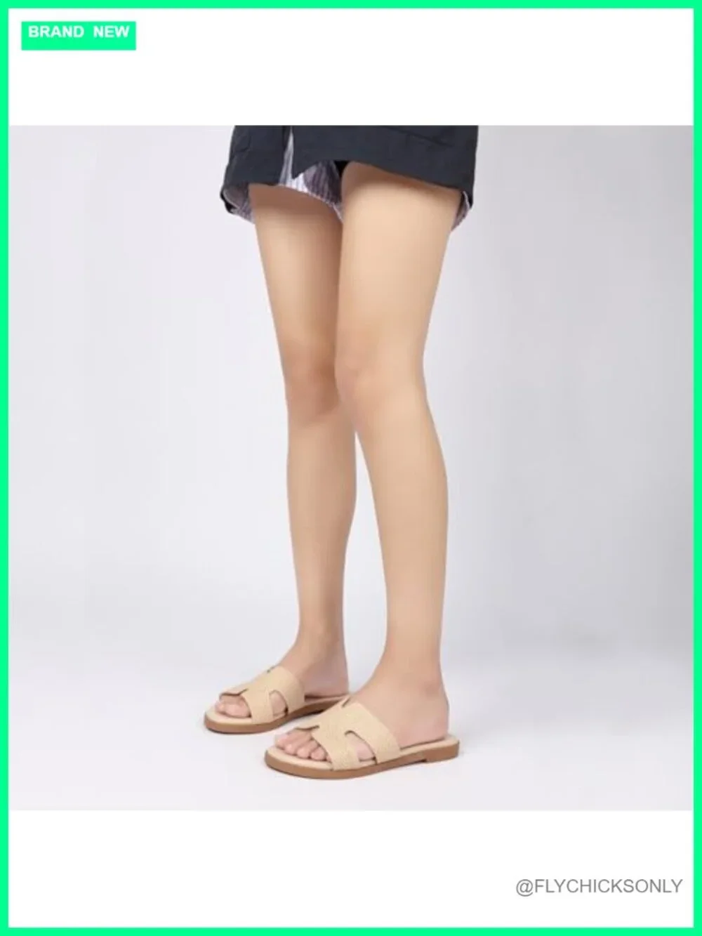 Leather Flat Sandals Slip On Open Toe Dressy Summer Slide Sandals Comfortable